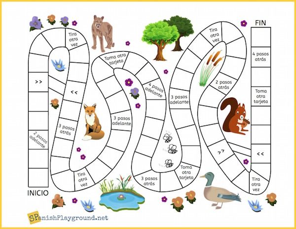 Spanisch Lernspiele Printable Spanish Board Games And Question Cards