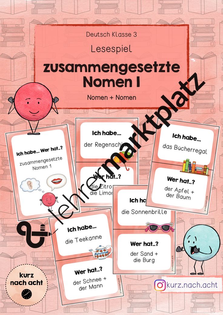 Lernspiel Zusammengesetzte Nomen Zusammengesetzte Nomen