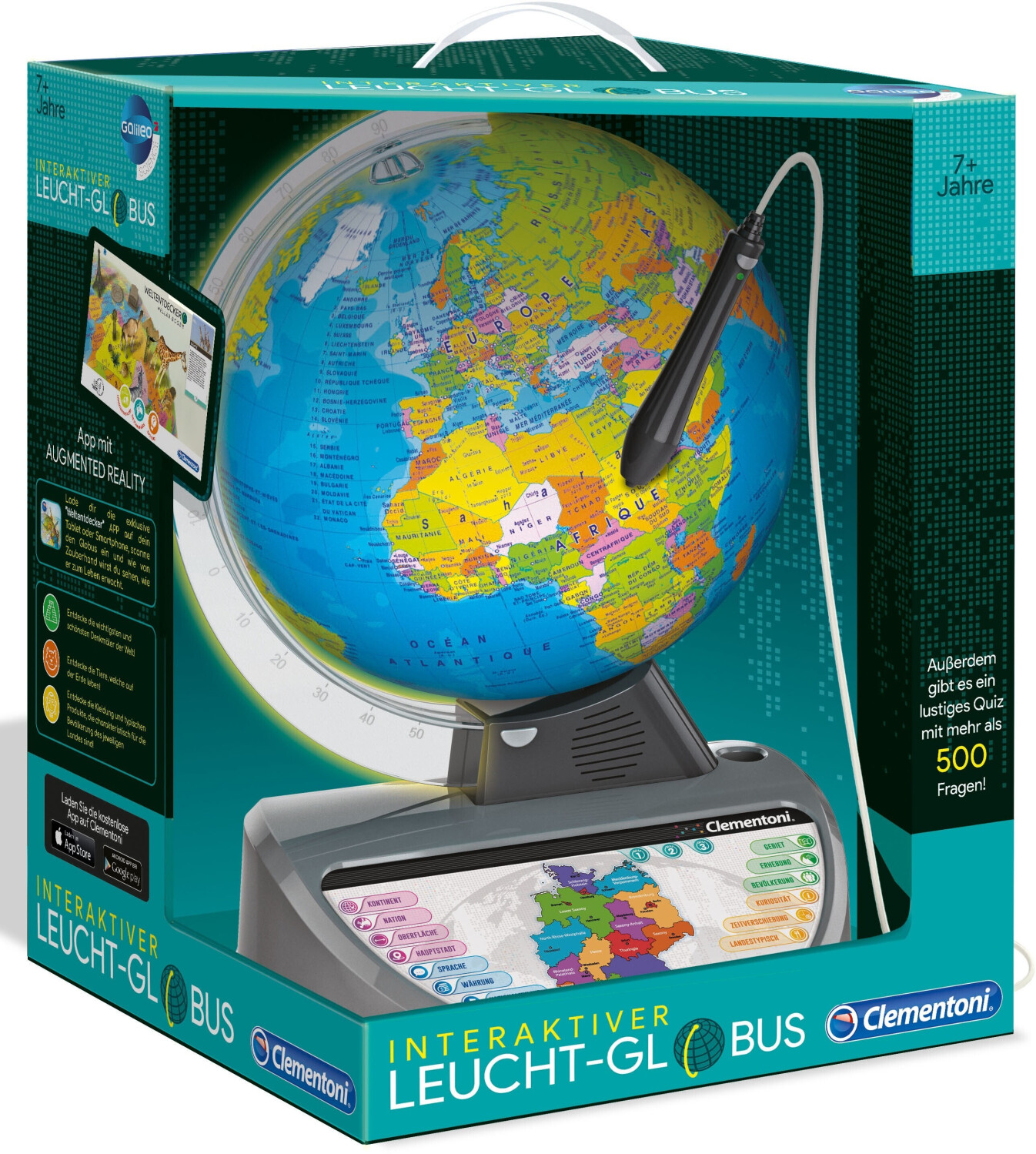 Clementoni Lernspiel Interaktiver Globus Globus Clementoni Interaktiver Clempad Mickey Rex Lernen Länder Kulturen Damit Welt