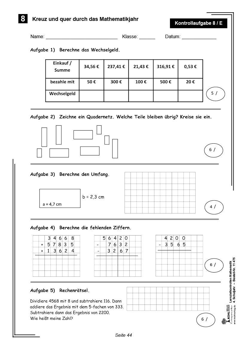 4 Klasse Mathe Lernspiel Entwickeln Gesamte Mathematik 4. Klasse: Grundschule Klasse 4