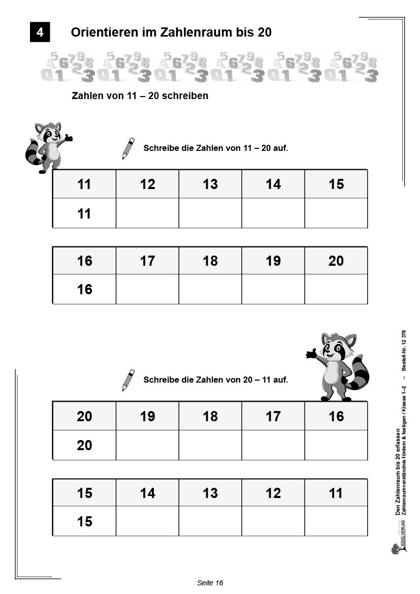Lernspiele Zahlenraum 20 Zahlenraum Bis 20