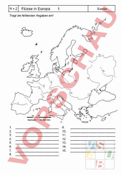 Lernspiele Europa Flüsse Flüsse Europas Diagram
