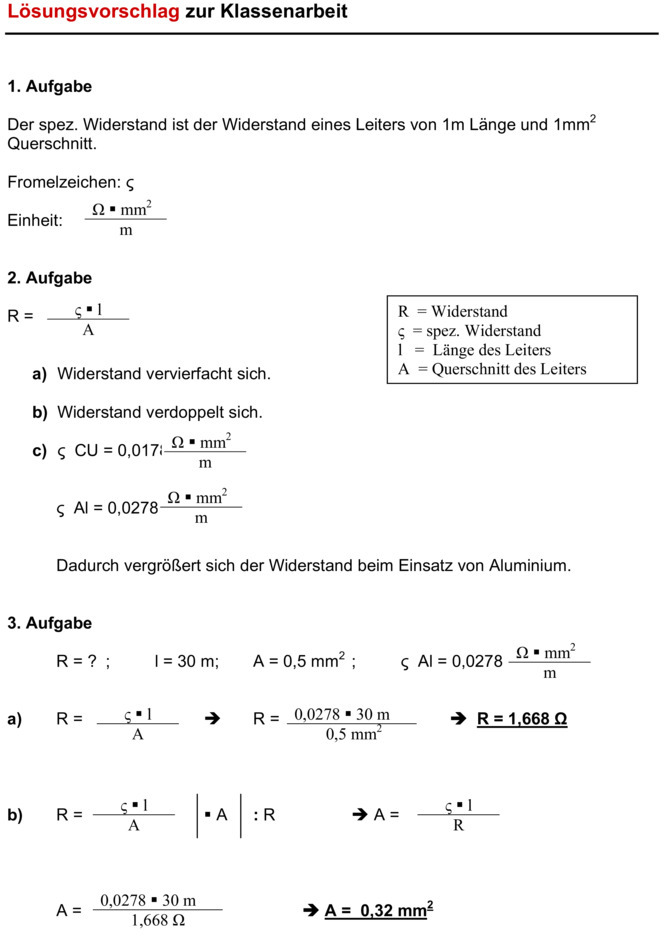 Physik Elektrizität Lernspiele Klasse 8 Klassenarbeit Zu Elektrizitätslehre [8. Klasse]