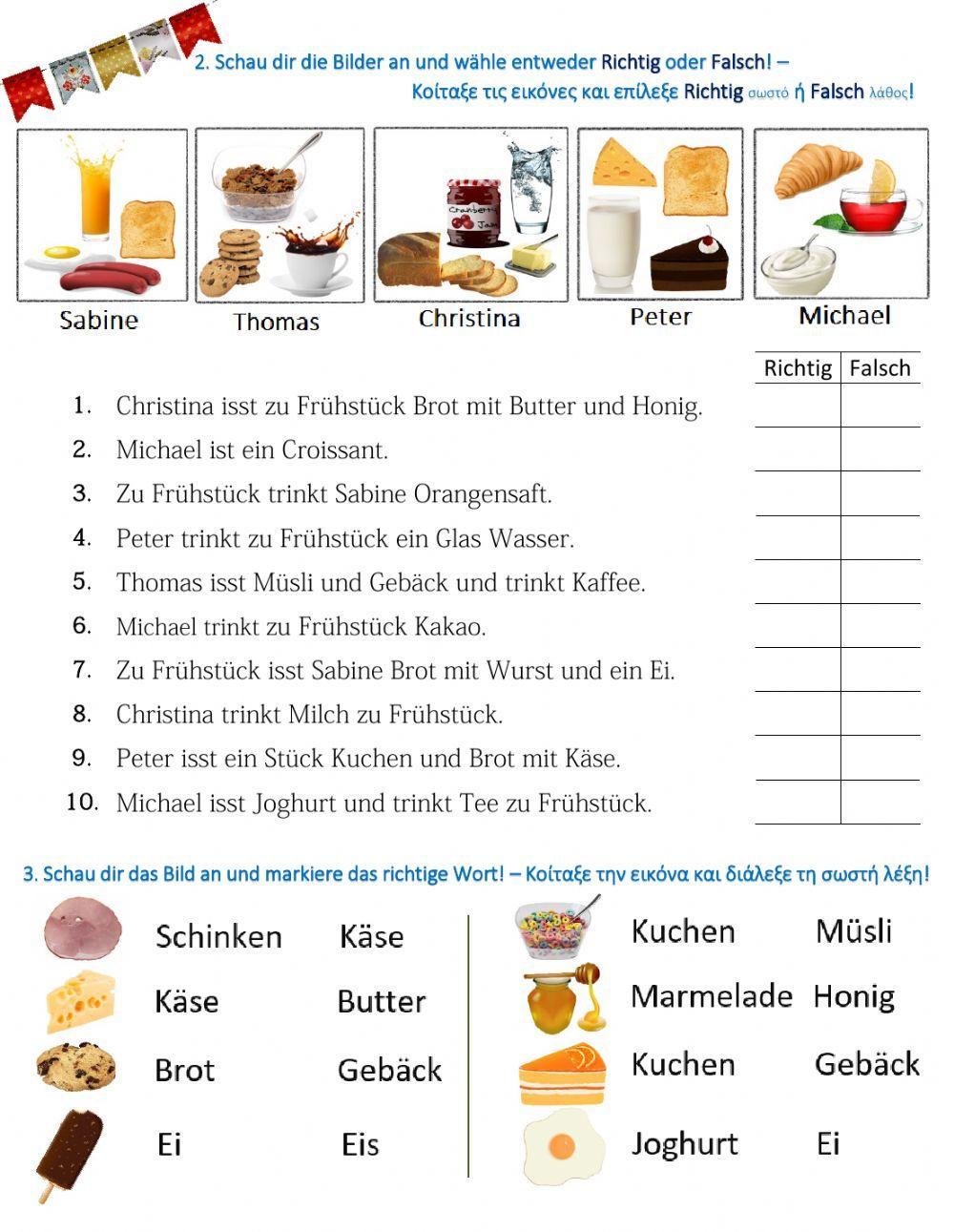 Lernspiel Frühstück Learn German: Das Frühstück