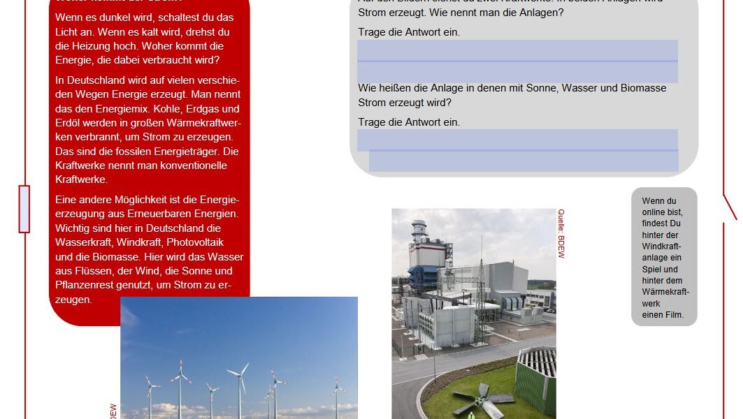 Lernspiel Kraftwerke Unterrichtsreihe Strom Arbeitsblätter Forscherheft Und Experimente