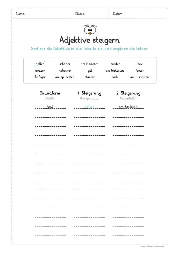 Adjektive Lernspiel Klasse 3 Königspaket: Adjektive / Wiewörter (deutsch, 3. Klasse)
