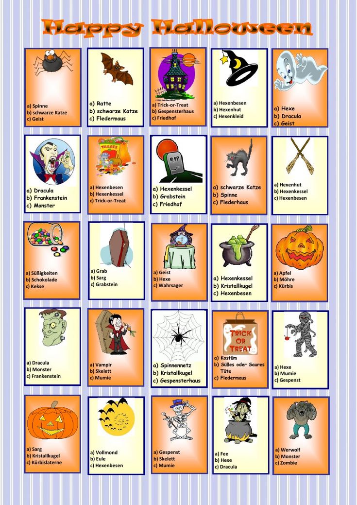 Lernspiel Deutsch Halloween Halloween German