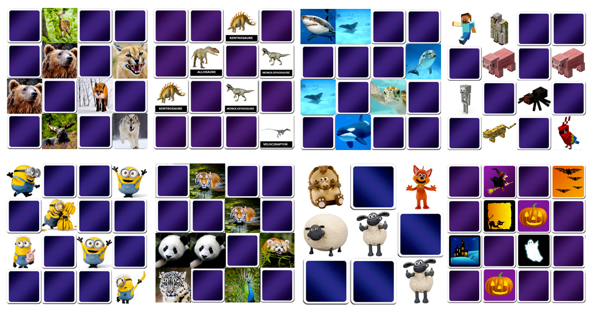 Online Lernspiel Kinder Memory Memory Game For Kids Find Difference Educational Vector Image