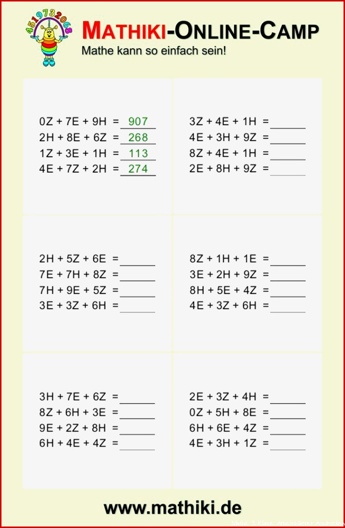 Mathe Grundschule Klasse 3 Lernspiele Kostenlos Übungen Mathe Klasse 3 Kostenlos Zum Download