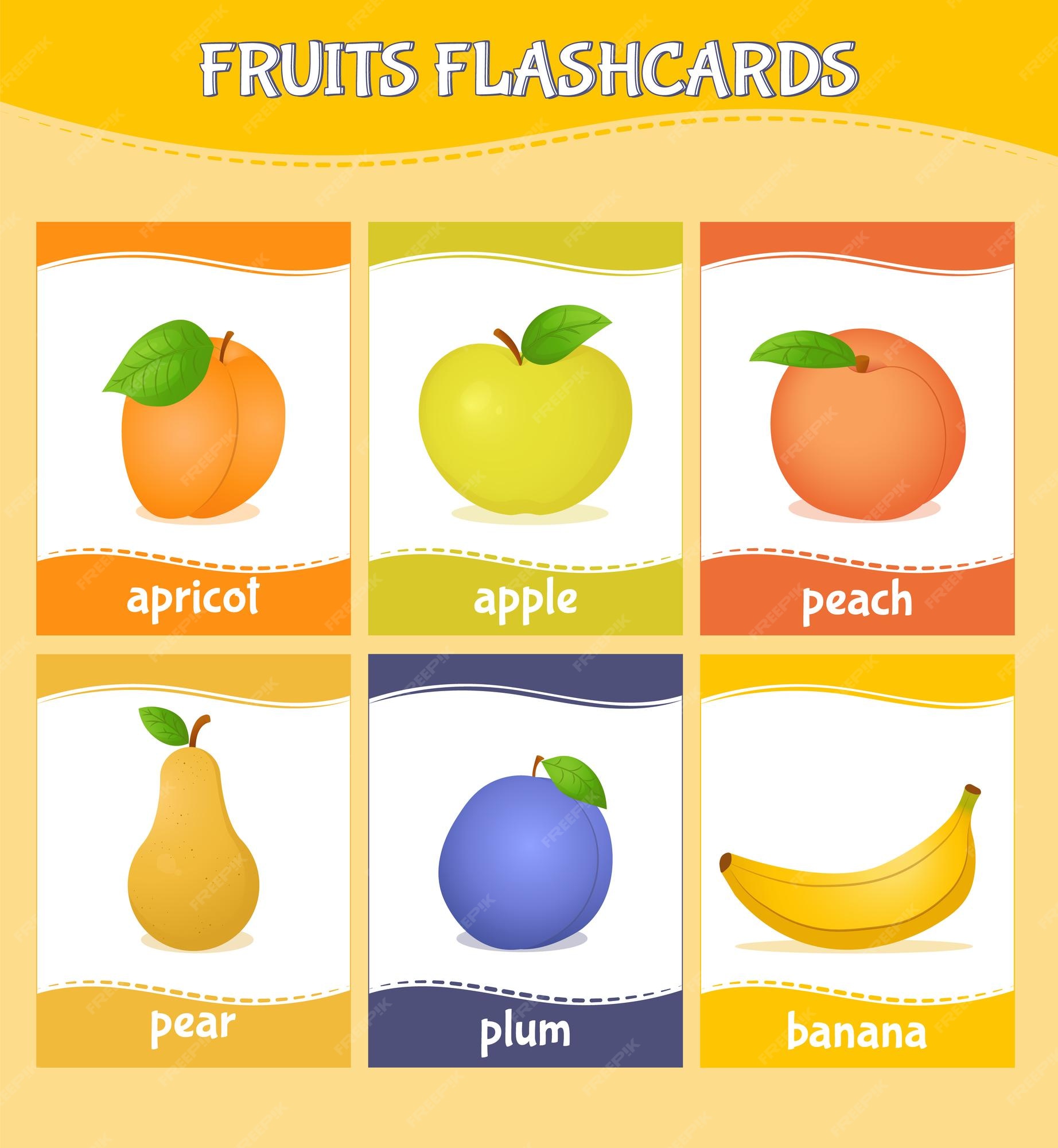 Kinder Lernspiel Obst Karte 32 Lernkarten Obst Gemüse, Karten Kinder Zum Ausdrucken, Vorschule