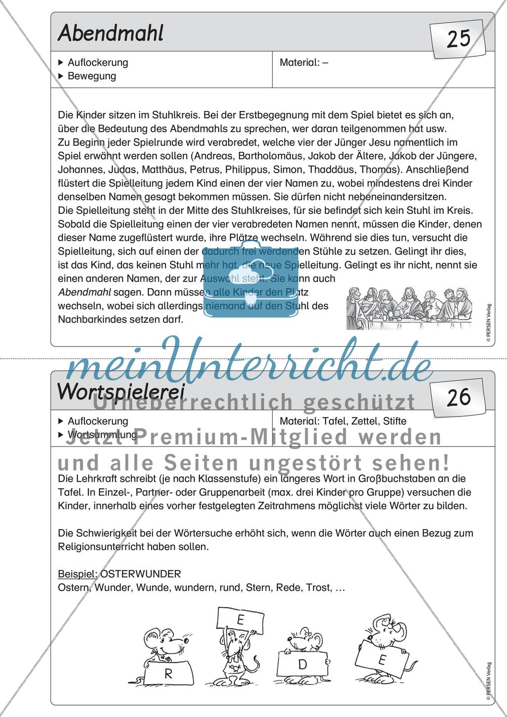 Religion Lernspiel Kurz Religionsunterricht Ideen